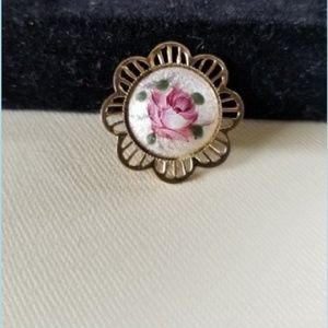 Beauty of A Rose Detailed Cloissone Pin / Brooch